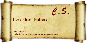 Czeider Sebes névjegykártya
